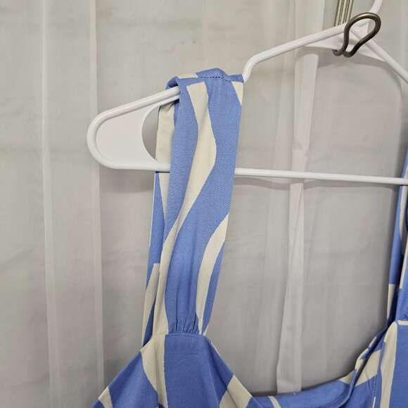 Ava & Viv Periwinkle Blue White Sleeveless Maxi Dress Festival Boho Abstract 4X - Picture 2 of 10